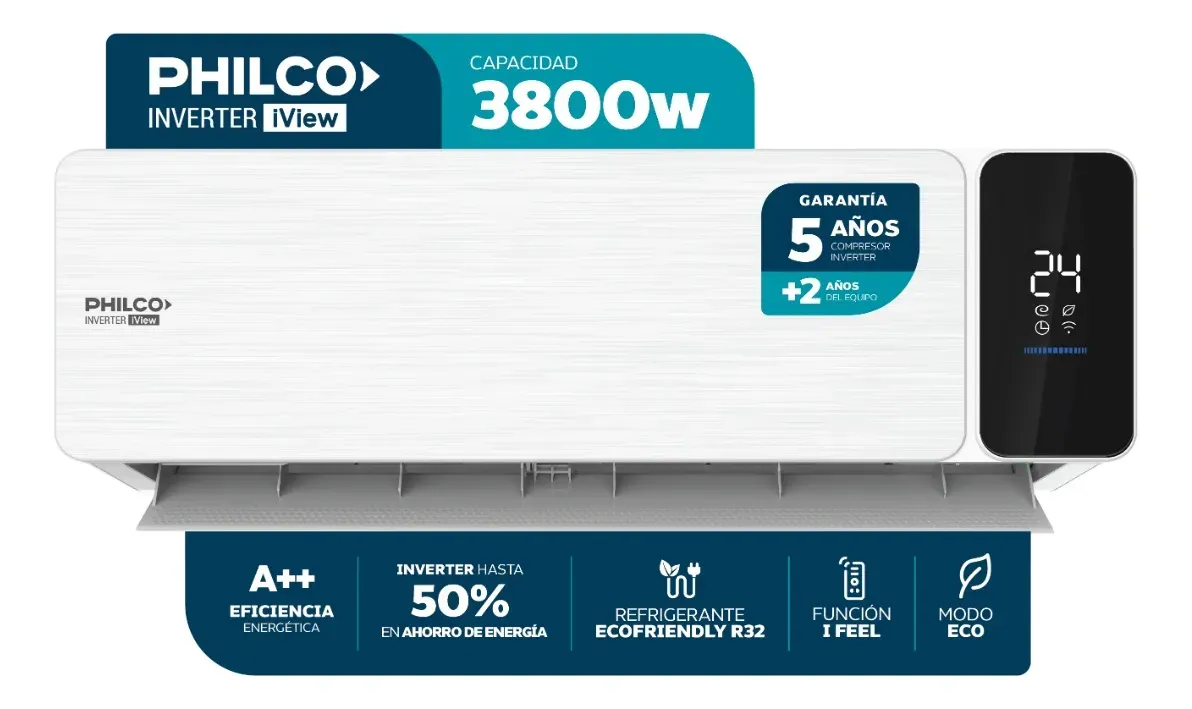 Philco Iview PHIN38HA6AN — Inverter 3268 frigorías, frío/calor