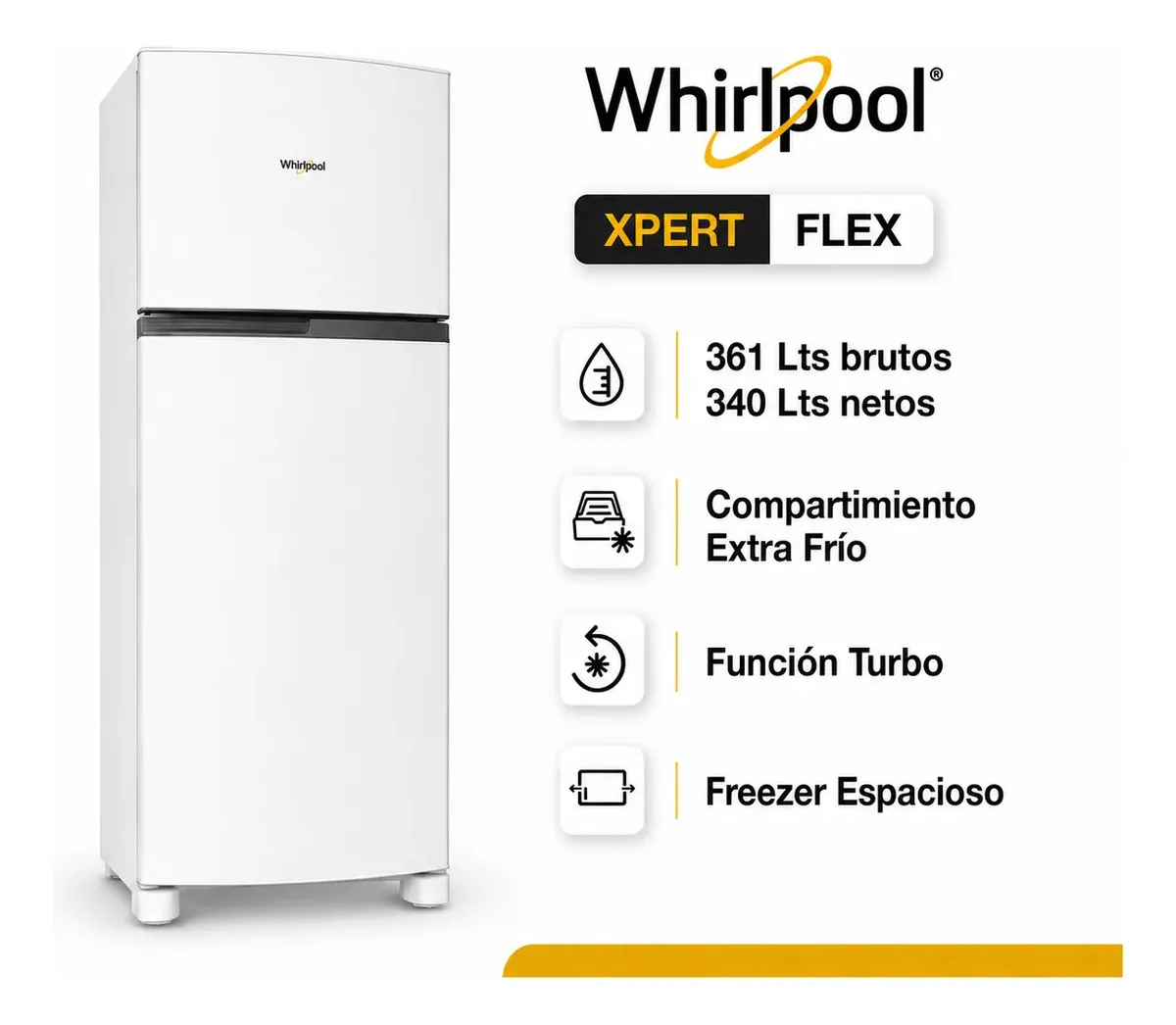 Whirlpool WRM40MB — 340 litros, No Frost